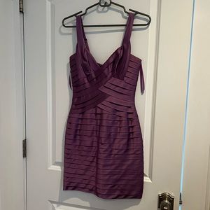 Bcbg lavender pleated dress w/ straps